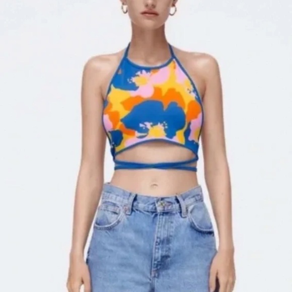 NWT Zara colourful halter style top - Picture 2 of 4